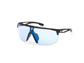 Das Bild zeigt die Adidas Sport Sonnenbrille SP0099 02X leicht seitlich.